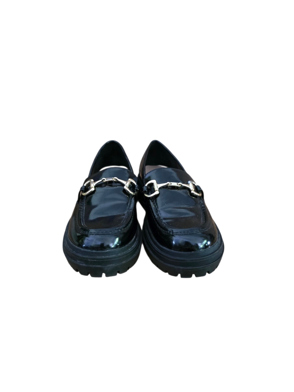 Alfani Black Patent Lug Sole Loafers 5 - Picture 4 of 6